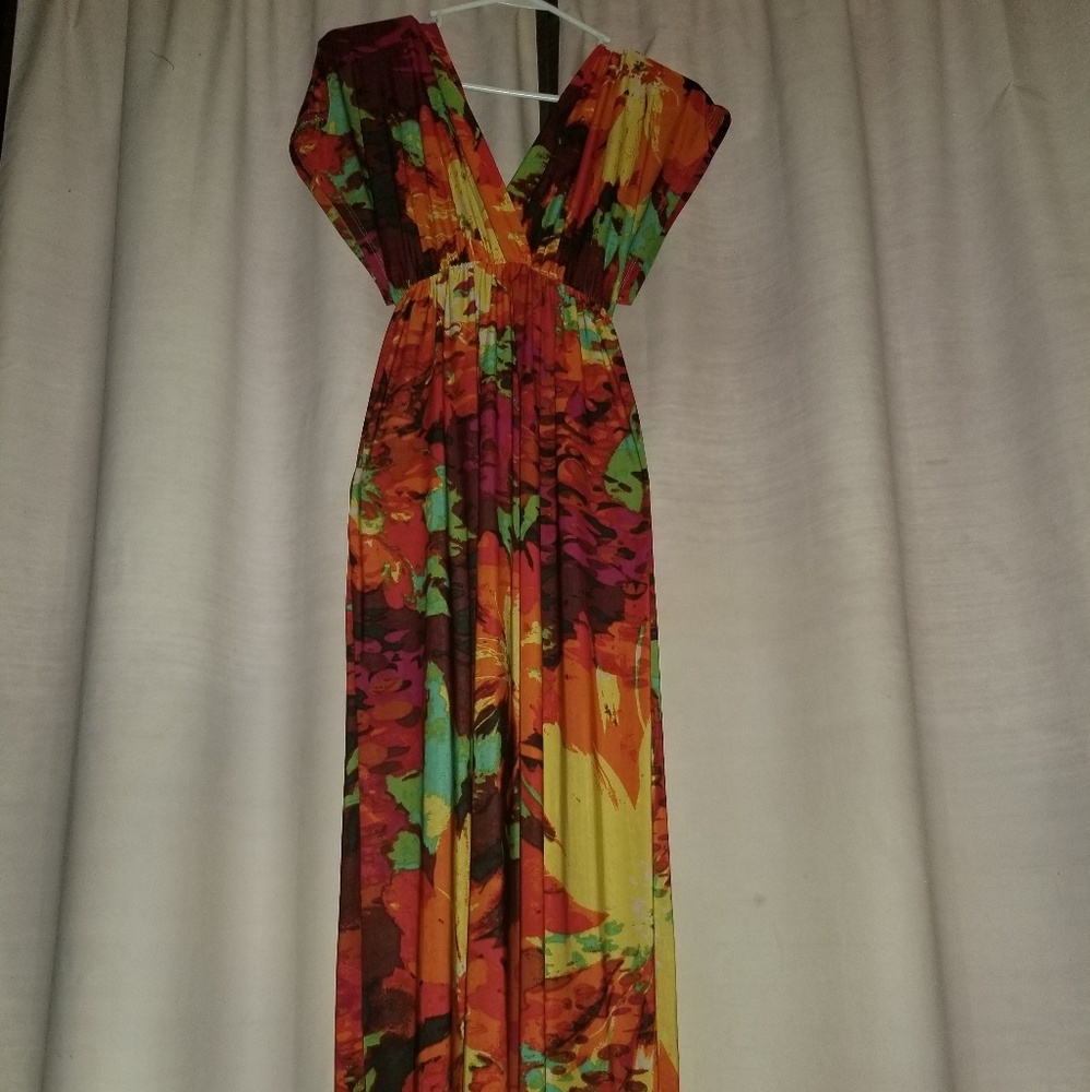 Long summer dress - multi-colored...size 12